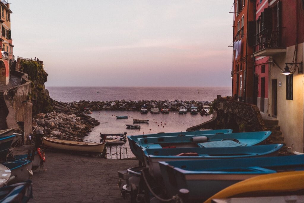 boats in riomaggiore