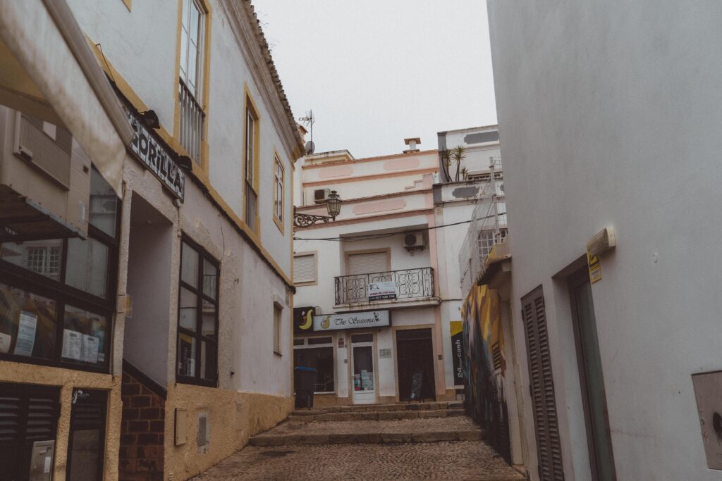 cobbled street in lagos portugal