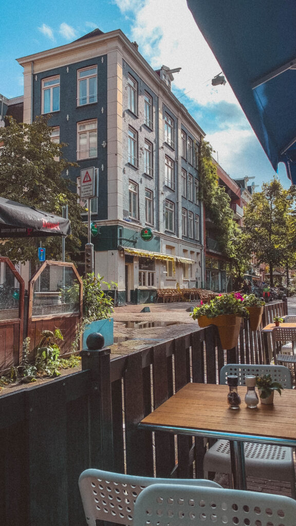 florentin brunch terrace on sunny sunday in Amsterdam