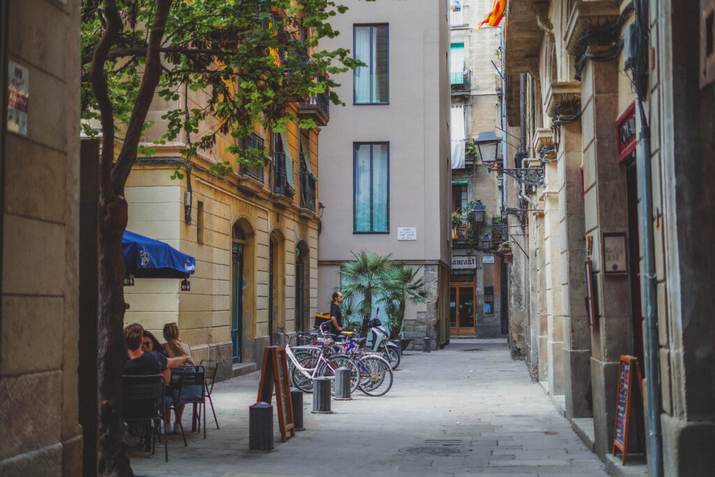 colourful street gothic quarter
