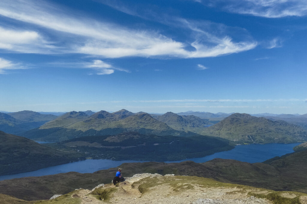 views from the top of ben lomond in scotland 