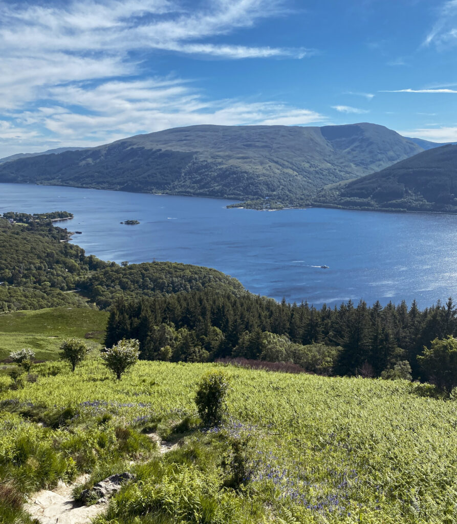 view of loch lomond from the top of ben lomond