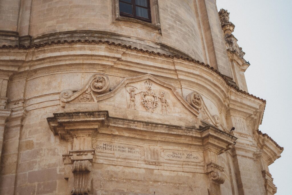 facade of the church of purgatory in matera italy