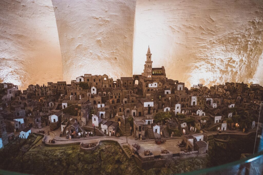 miniature model houses of matera in italy