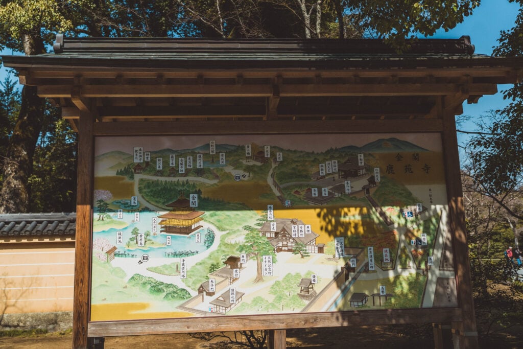 map of golden temple kyoto