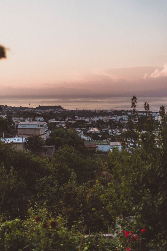 ischia at sunset