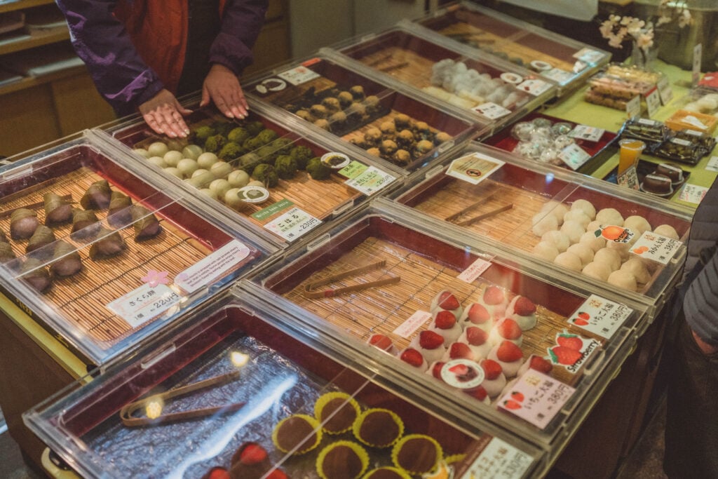 sweet treats at Nishiki market