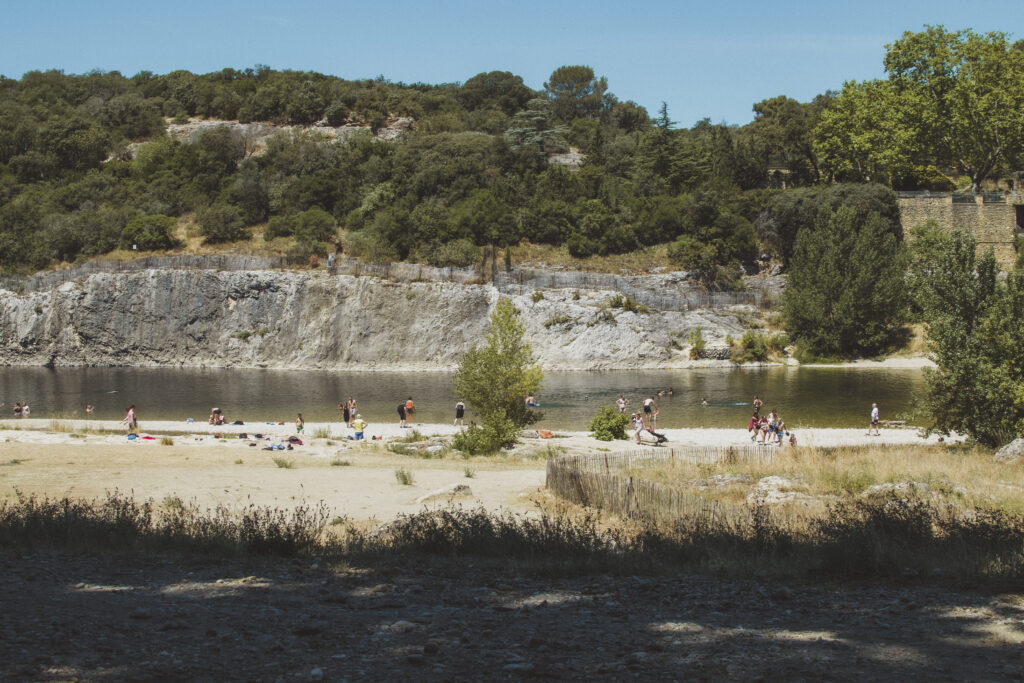 pont du gard beach area