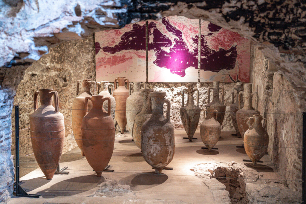 roman pots in roman cistern Île Sainte-Marguerite