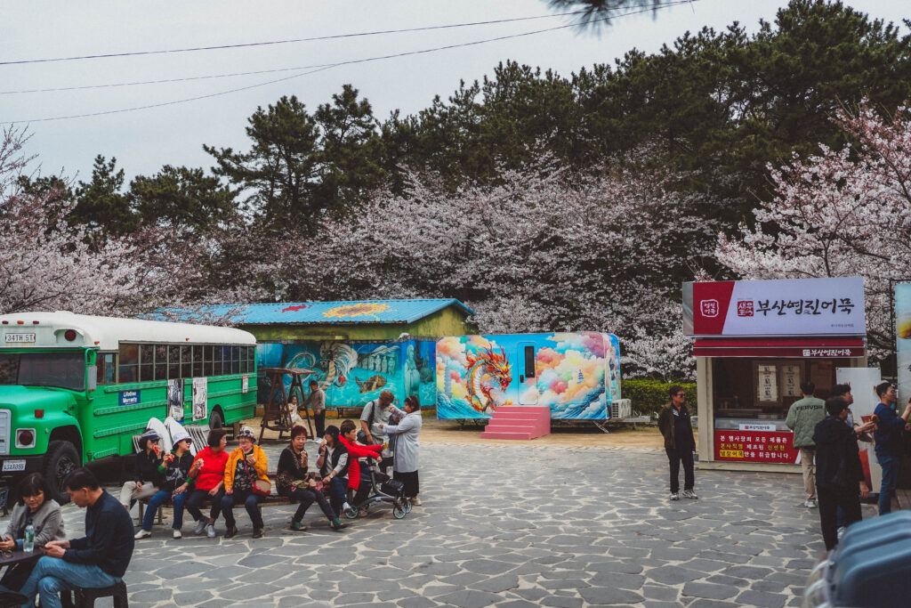 food stands outside of haedong yonggungsa