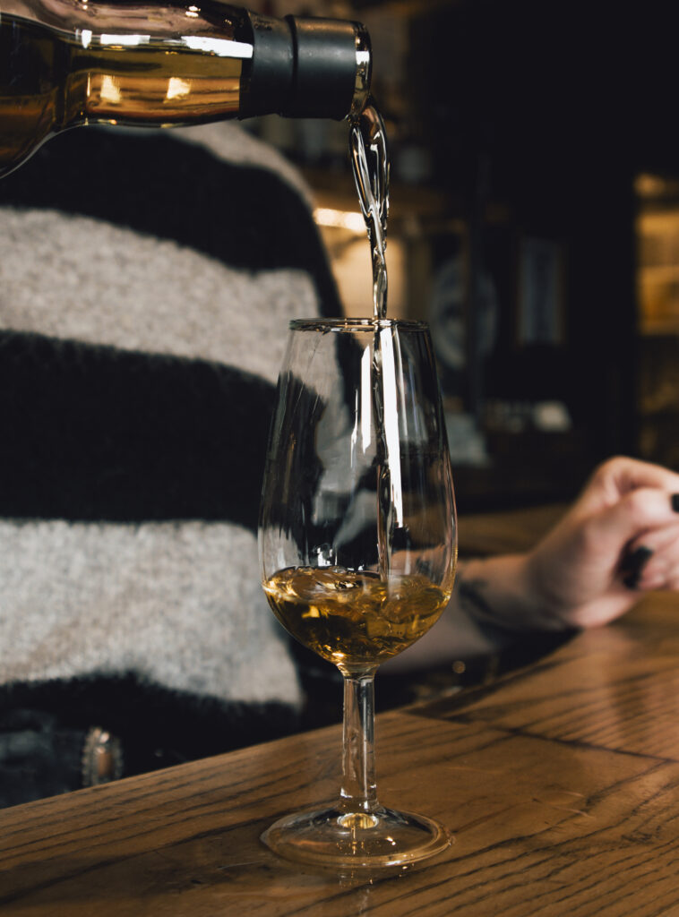 pouring whisky in Edinburgh