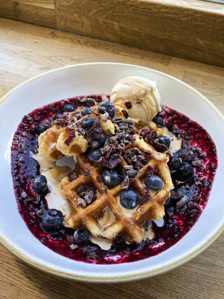 waffles and fruit breakfast in edinburgh scotland