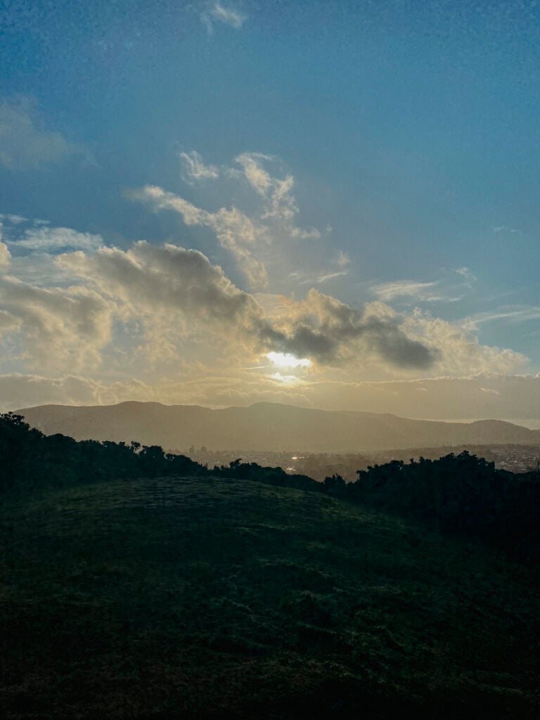view of the pentlands from the braids hills edinburgh