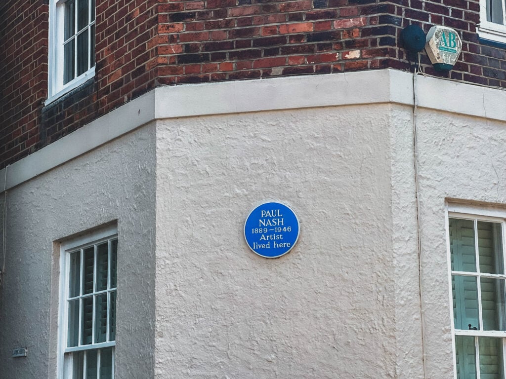 blue plaque for paul nash rye