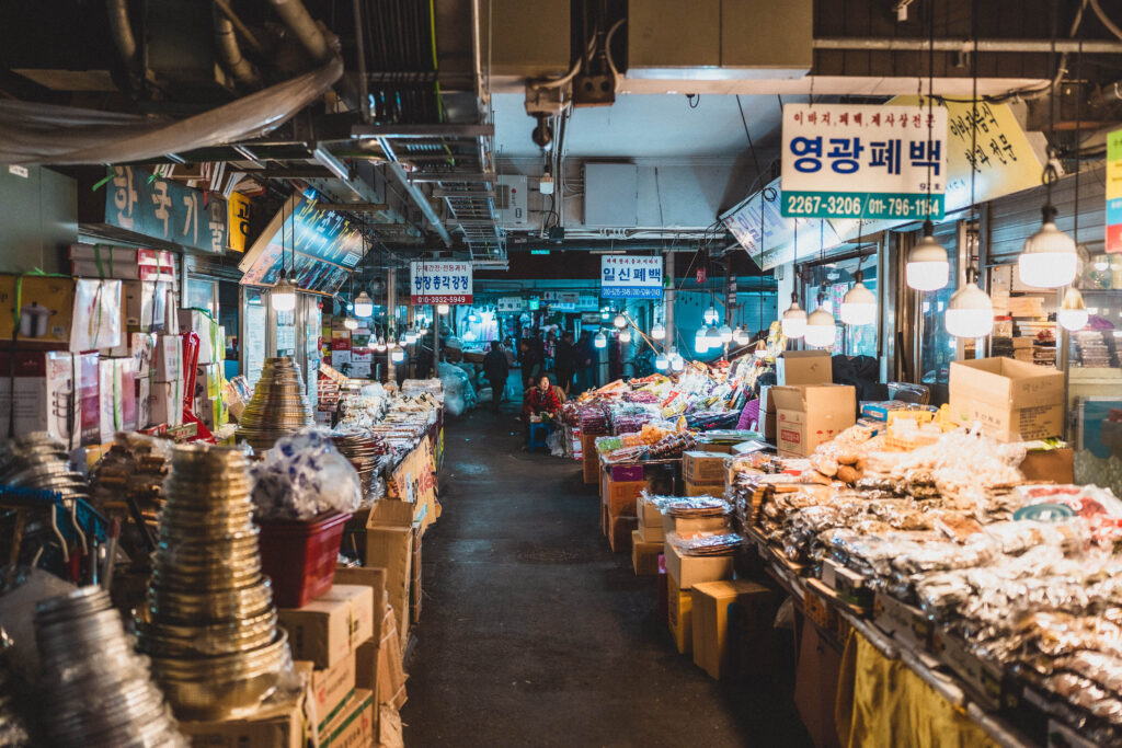 food for sale Gwangjang Market