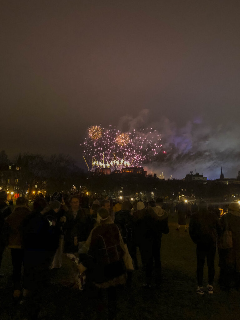 fireworks from edinburgh castle at hogmanay