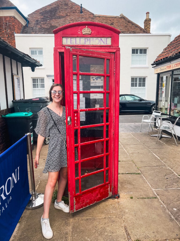 red post box in sandwich