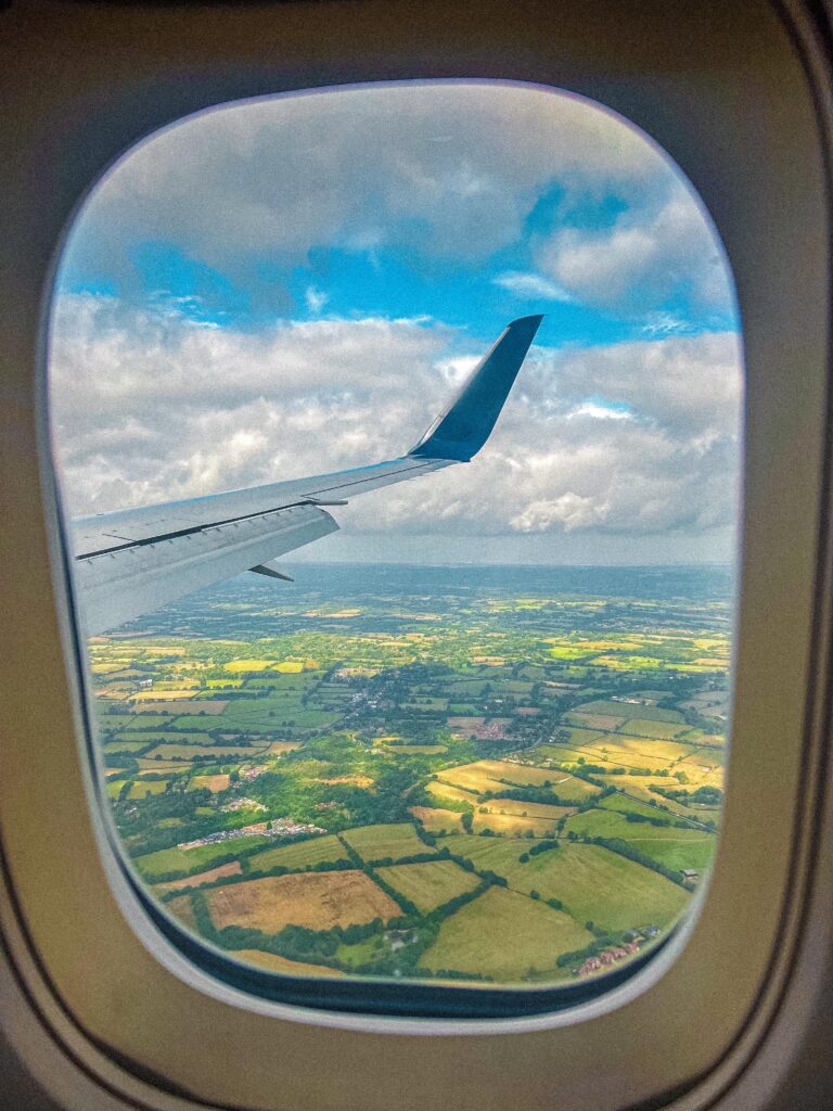 plane window view