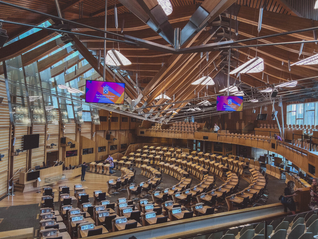 debating hall in scottish parliament