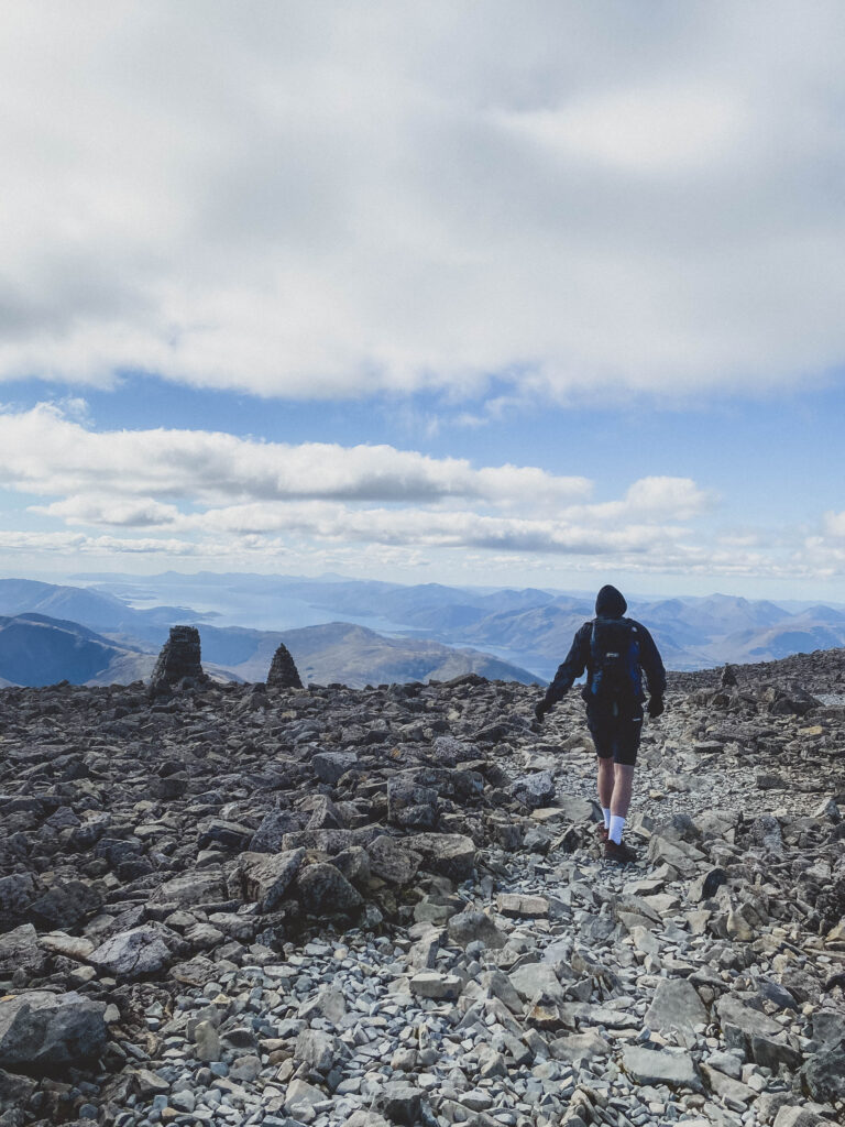 hillwalker on Ben Nevis in Scotland