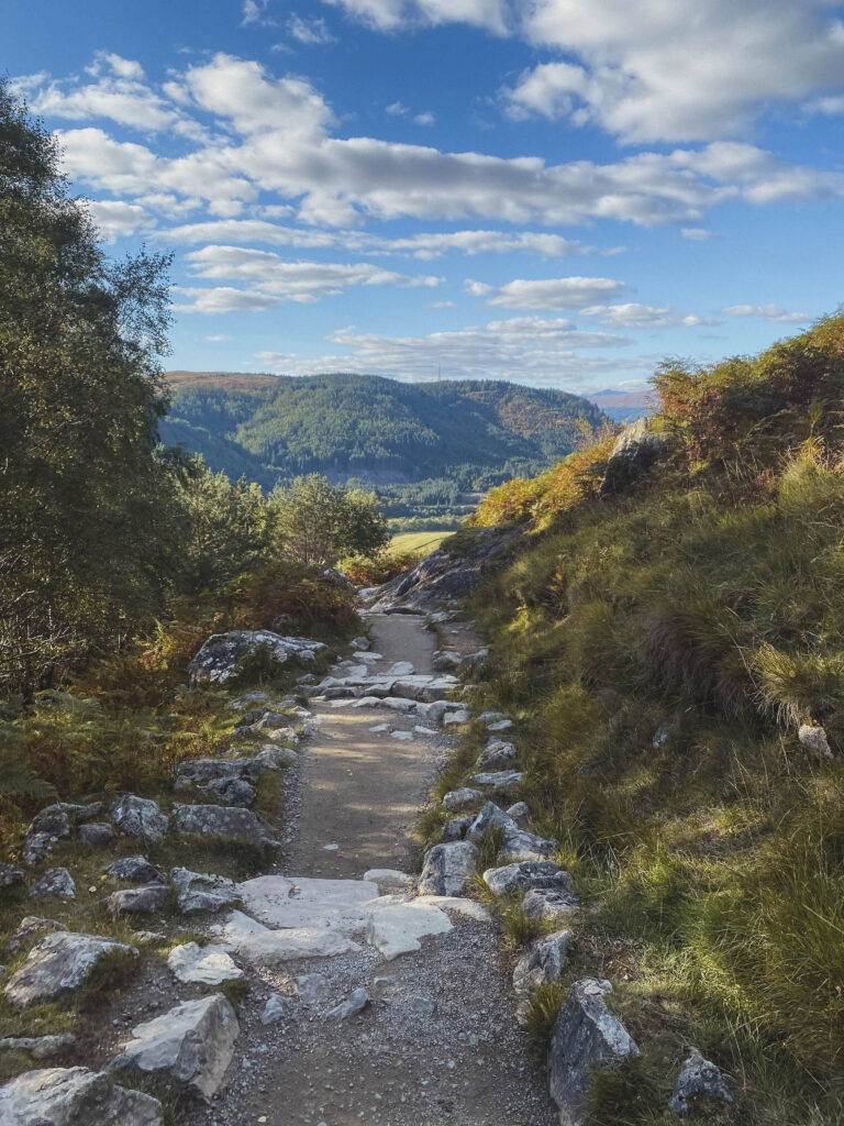 Path to the top of Ben Nevis with views of the Scottish Highlands