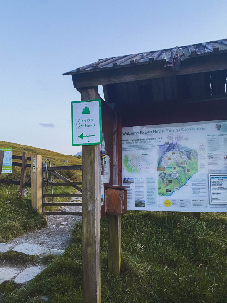 map leading up to Ben Nevis route