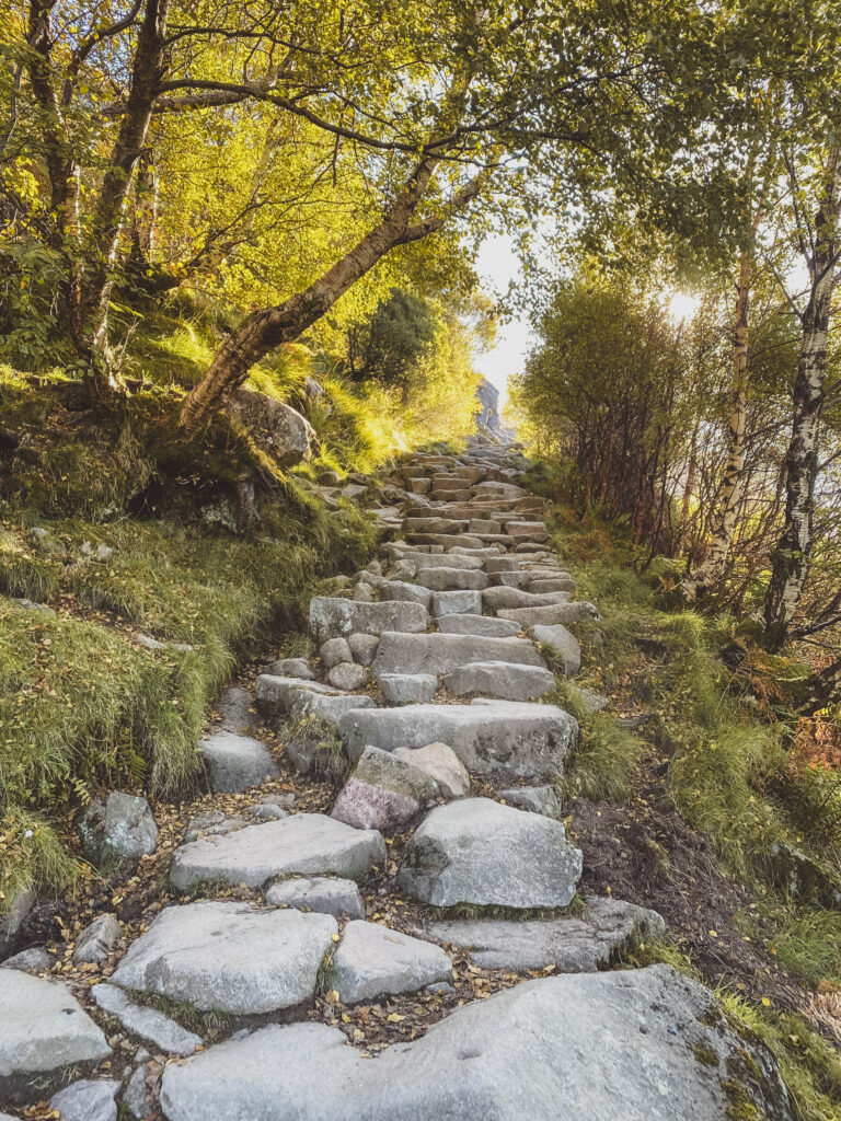 stone pathway leading up towards the summit of Ben Nevis