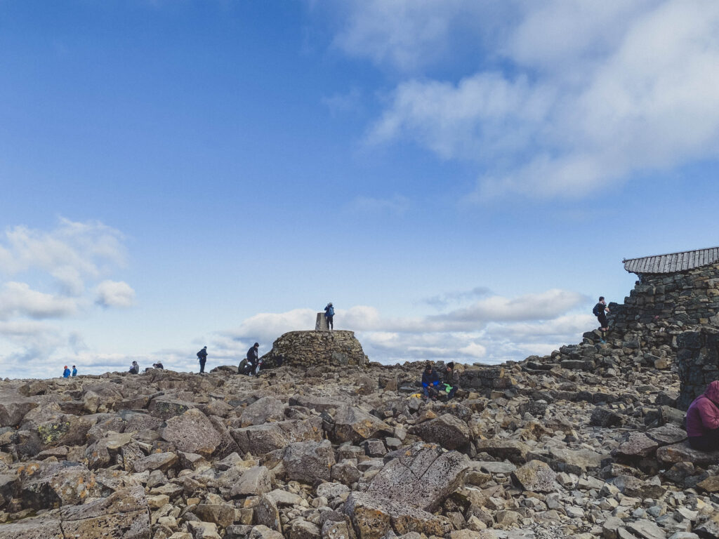 peak summit of Ben Nevi mountain in Scotland