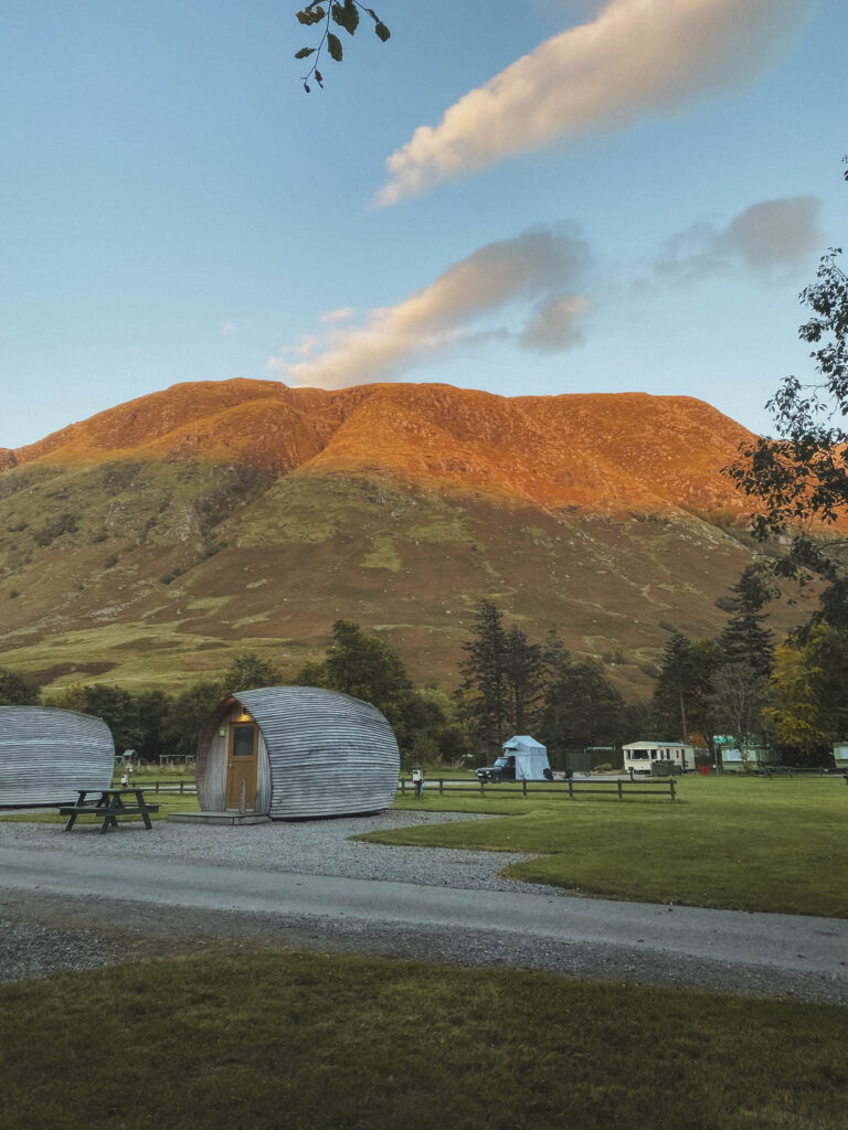 camping pods at Glen Nevis campsite