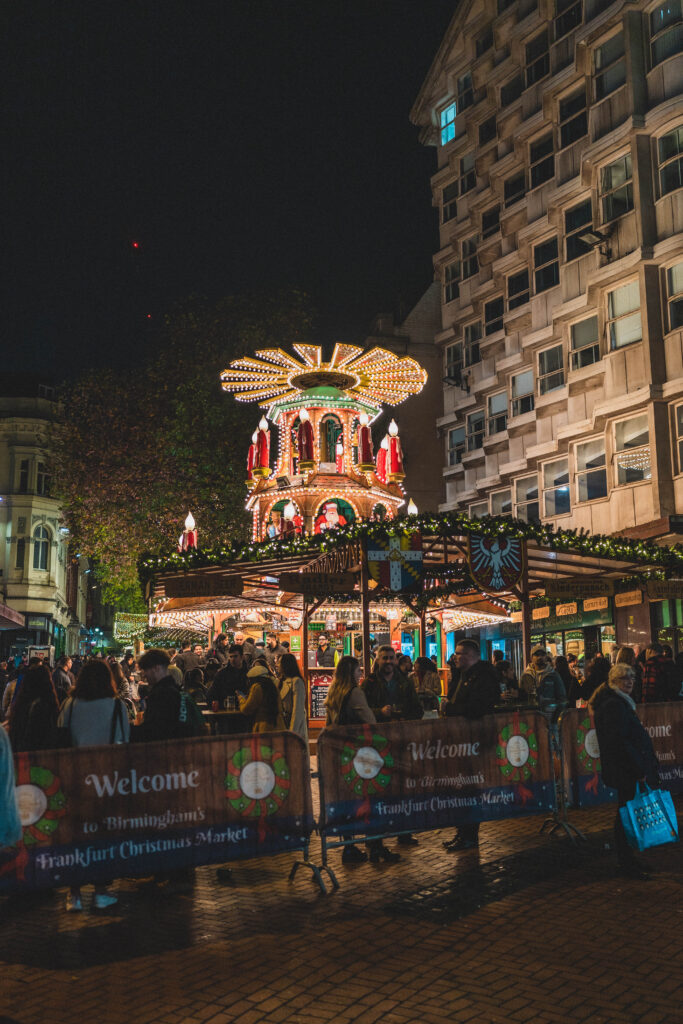 drinks tower at Birmingham Christmas market