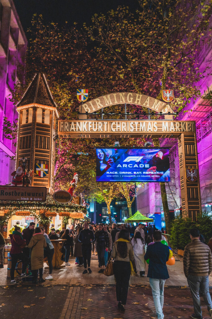 Birmingham Frankfurt Christmas market at night