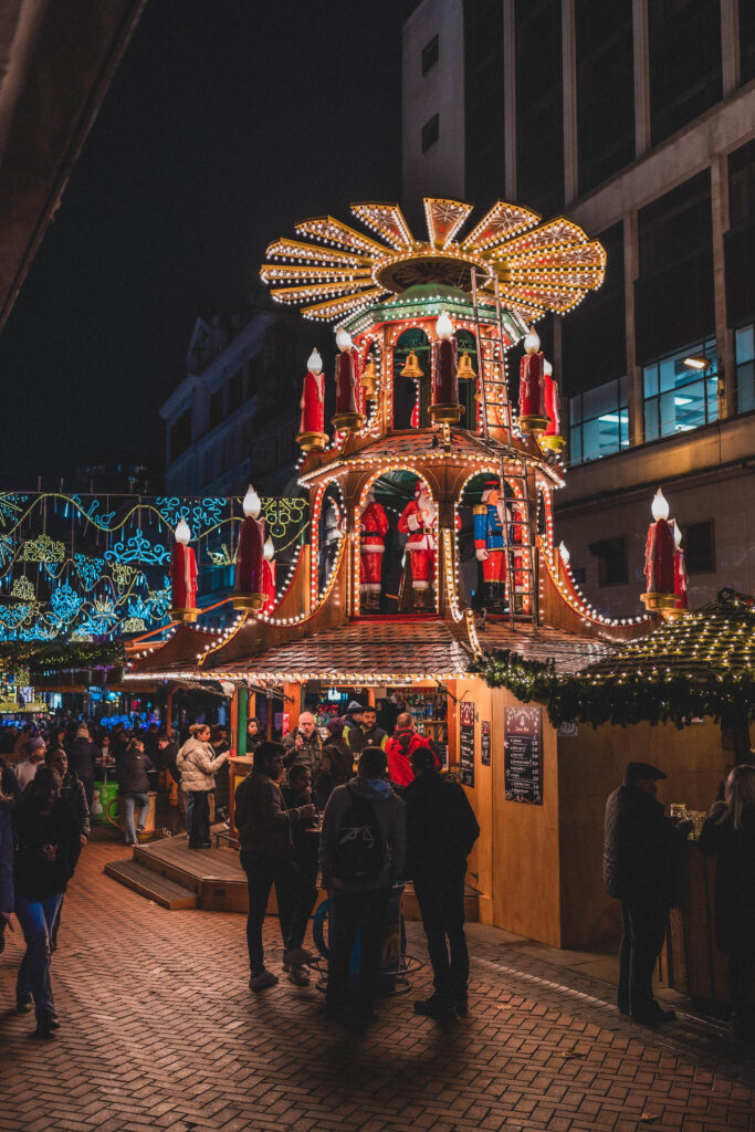 Birmingham Christmas market at night
