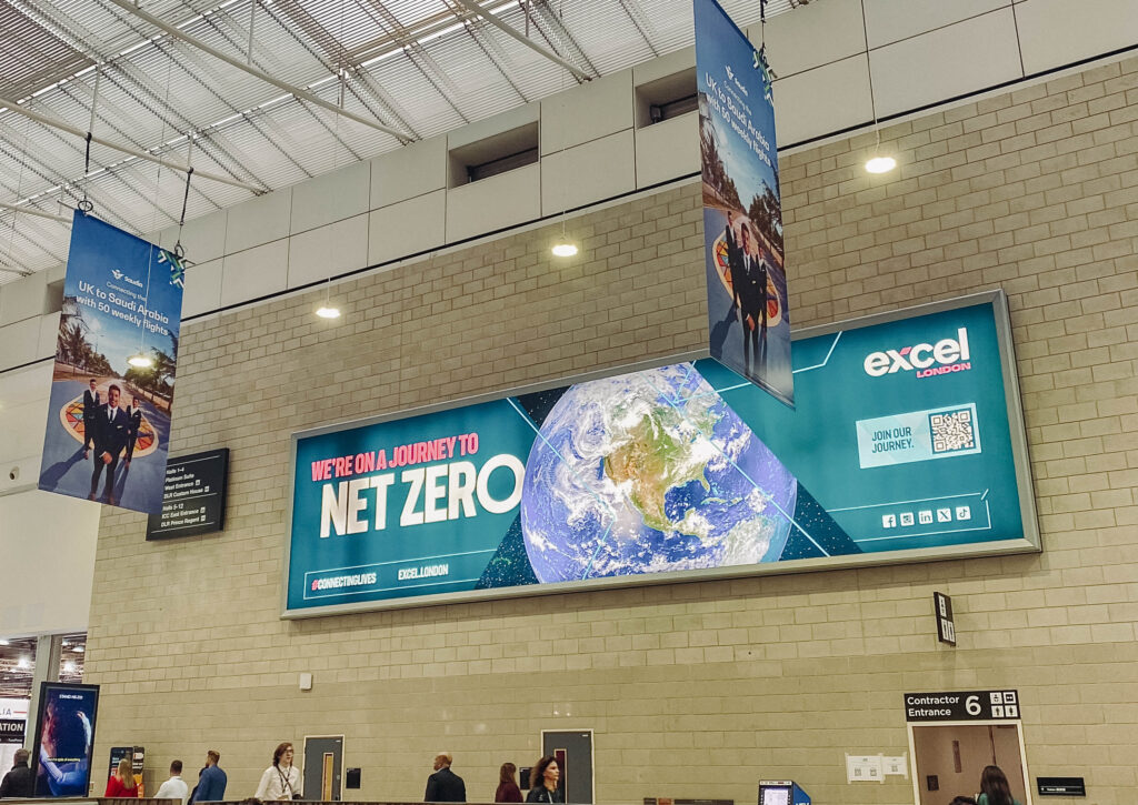 net zero travel advert WTM london