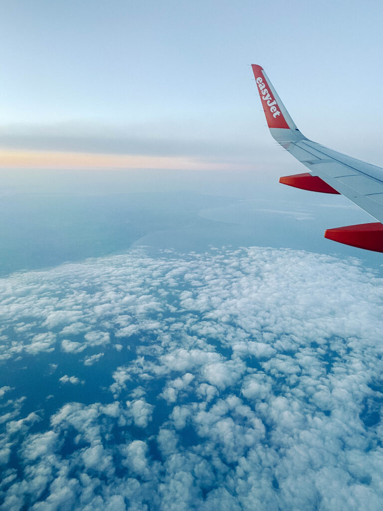 view of sky from plane window