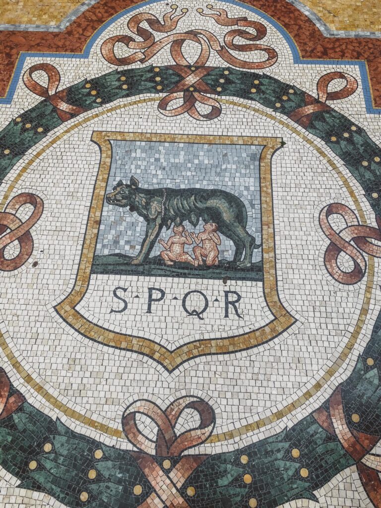 floor tiles inside Galleria Vittorio Emanuele II, Milan