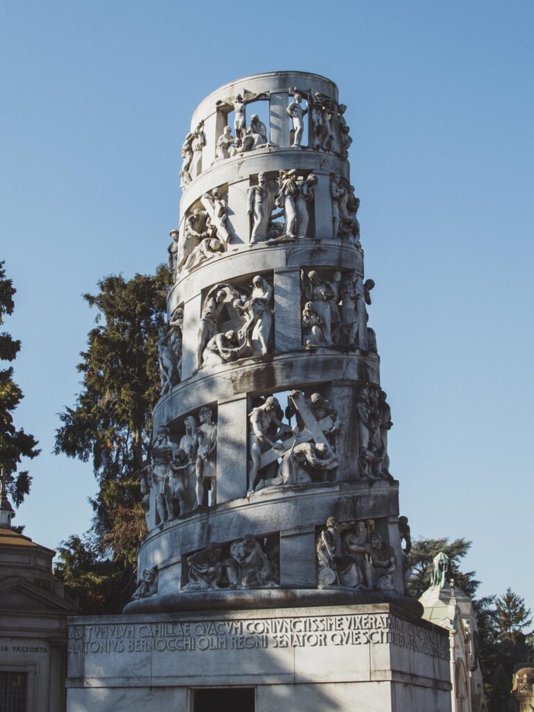 Monumental Cemetery of Milan: Mausoleum of Antonio Bernocchi by Giannino Castiglioni (1930s)