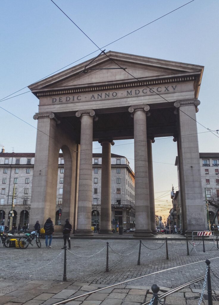 Porta Ticinese city gate in Milan