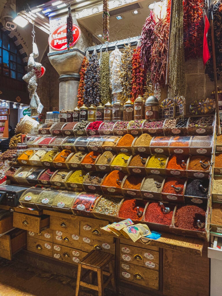 spices at the spice bazaar istanbul