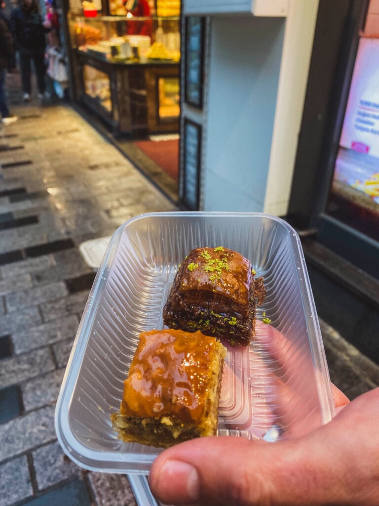 pieces of baklava from Turkey