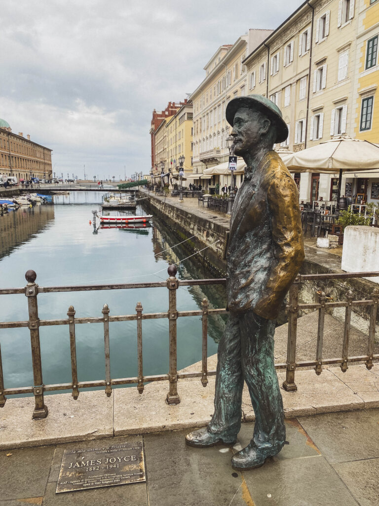 bronze statue of James Joyce in Trieste