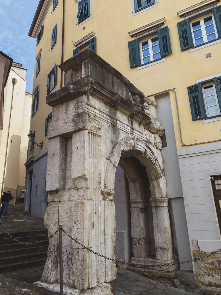 Roman archway in Trieste Italy