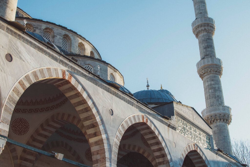 exterior close up view of Blue Mosque, Istanbul