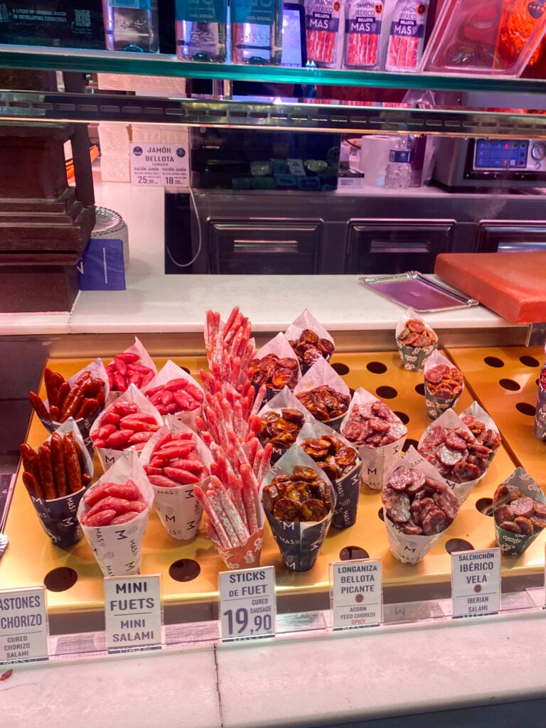 Mercado de san Miguel, different meats on offer