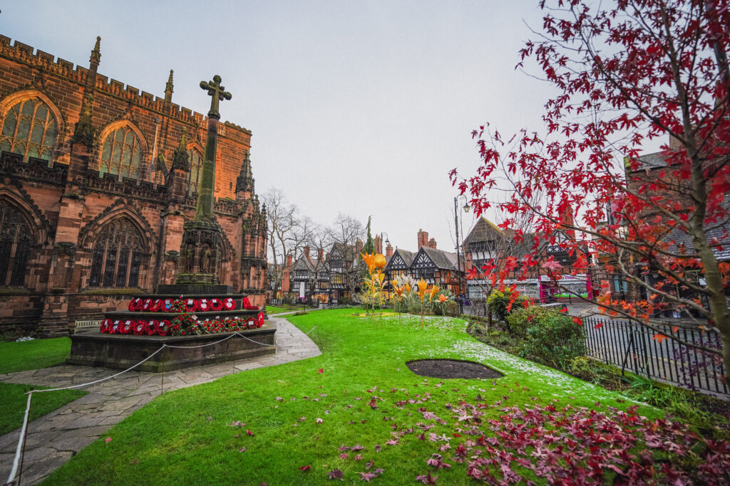 garden next to chester cathedral