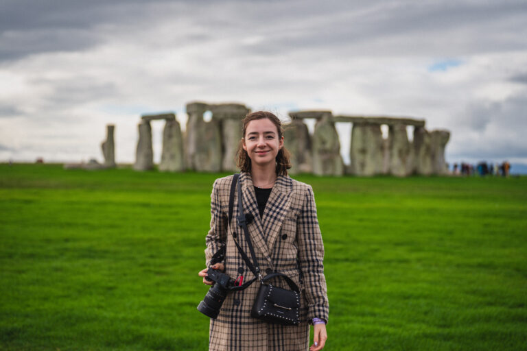 Sophie Nadeau infront of Stonehenge