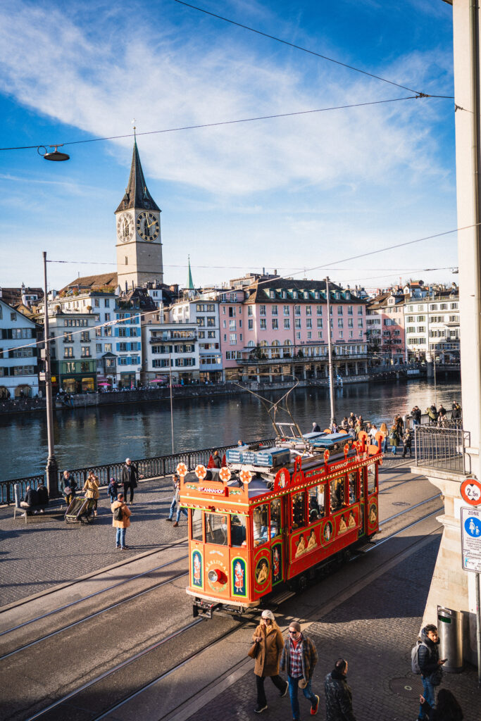 christmas tram in zurich