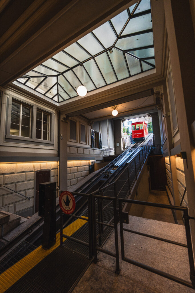 taking the polybahn ride