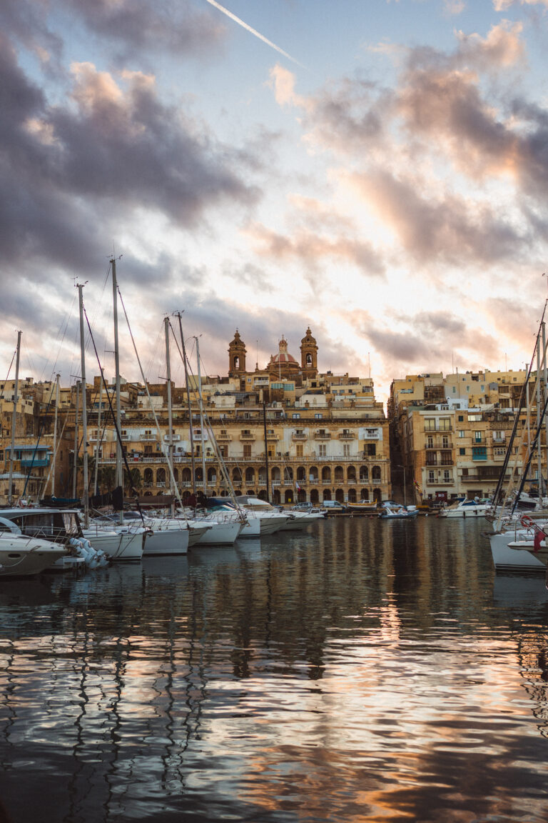 sunset over valletta