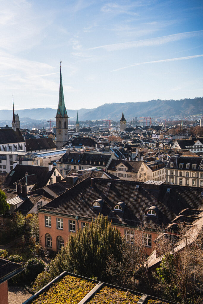 view from the top of Zürich polybahn