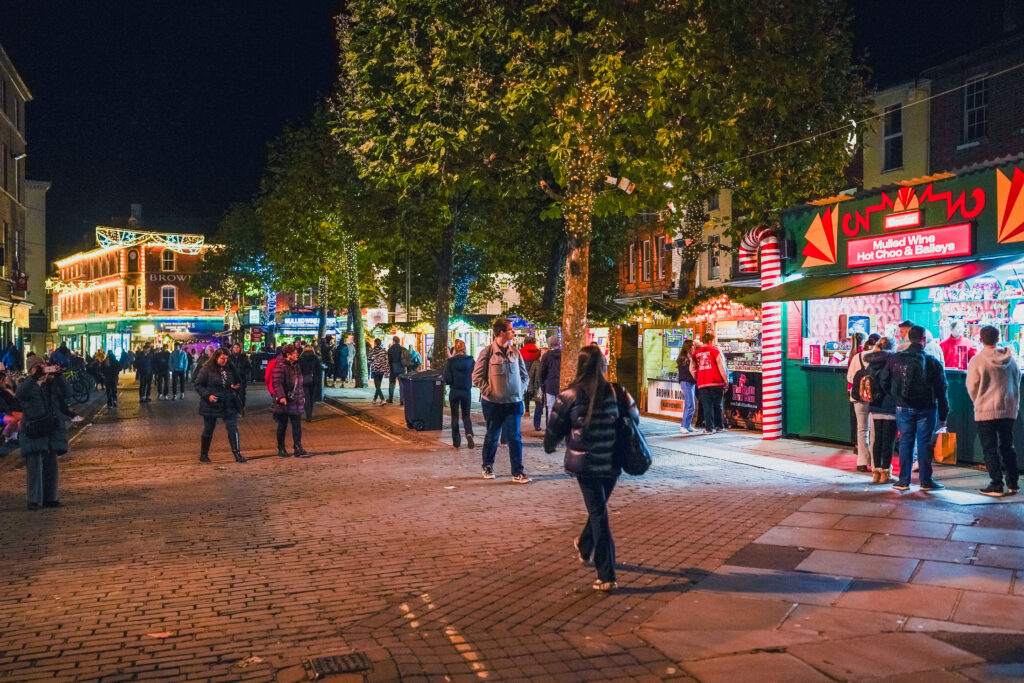 york christmas market at night